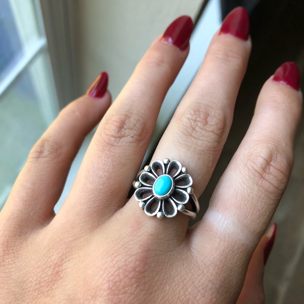 James Avery Ring: De Flores Ring with Turquoise
